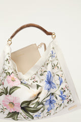 Off-White Flowers Satin Small Scarf Bag