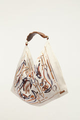 Off-White Horses Satin Medium Scarf Bag