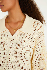 Off-White Polo Crochet Sweater