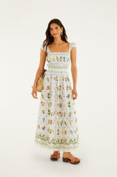 Off-White Tropical Porcelain Maxi Dress