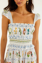 Off-White Tropical Porcelain Maxi Dress