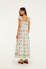 Off-White Tropical Porcelain Maxi Dress