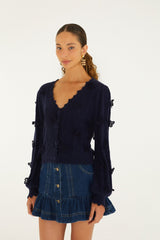 Richelieu 3D Butterflies Knit Cardigan