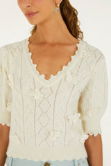Richelieu 3D Butterflies Knit Top