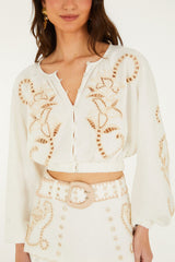 Off-White Richelieu Long Sleeve Blouse