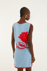 Sky Stripes Blue Mini Skirt
