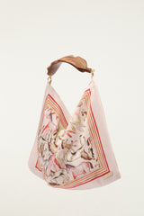 Soft Pink Horses Satin Small Scarf Bag