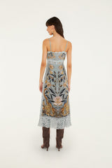 Stained Glass Beauty Lace Slip Midi Dress