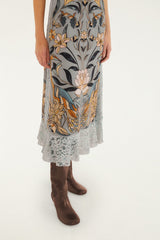 Stained Glass Beauty Lace Slip Midi Dress