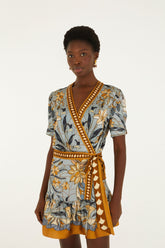 Stained Glass Beauty Wrap Mini Dress