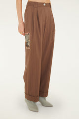 Yarn Dyed Wide Leg Pants