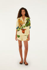 Yellow Banana Grapes Drawstring Shorts