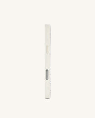Pearl Zebra Stripe Artificial Crystal Phone Case - White