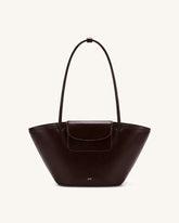 Corinne Pocket Tote Bag - Dark Brown
