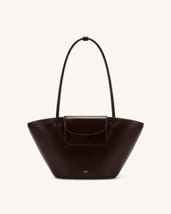 Corinne Pocket Tote Bag - Dark Brown