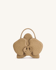 Flora Orchid Shaped Top Handle Bag - Dark Khaki