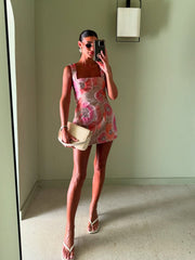 Brittany Floral Mini Dress in Pink