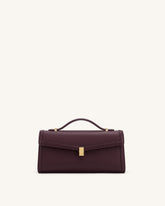 Delphine Saffiano Top Handle Bag - Deep Burgundy