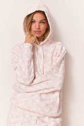 Nacova Floral Cotton Hoodie - PEONY SUGAR