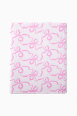 Cotton Bath Towel in Bow Print- PINK BONNET
