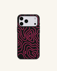 Crystal Wave Pattern Phone Case – Black