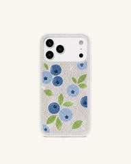 Blueberry Artificial Crystal Phone Case – White