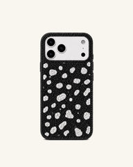 Dalmatian Print Artificial Crystal Phone Case - Black