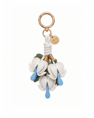 Bleeding Heart Floral Bag Charm - White