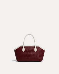 Mila Woven Tote Bag - Red