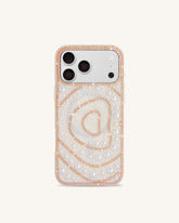 Pearl Swirl Artificial Crystal Phone Case – White