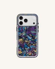 Pearl Marble Artificial Crystal Phone Case - Midnight Aurora