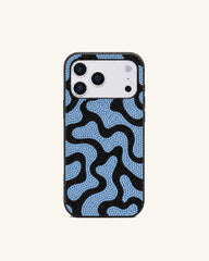 Abstract Rhinestone Phone Case – Blue