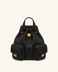 Avery Pebbled Drawstring Utility Backpack – Black