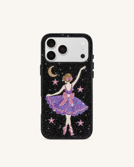 Ballerina Artificial Crystal Phone Case - Black