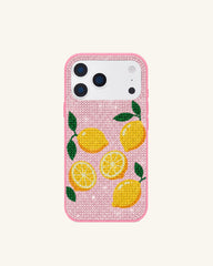 Lemon Artificial Crystal Phone Case - Pink