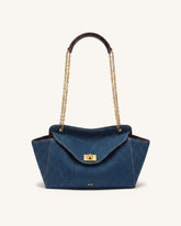 Lucia Envelope Chain Shoulder Bag - Blue Denim