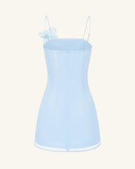 Orchid Appliqué Mini Dress - Blue