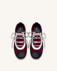 Caitlin Faux Suede Lace-up Ballerina Sneakers - Burgundy & Light Grey