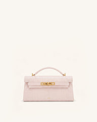 Noor Top Handle Bag - Pink Croc