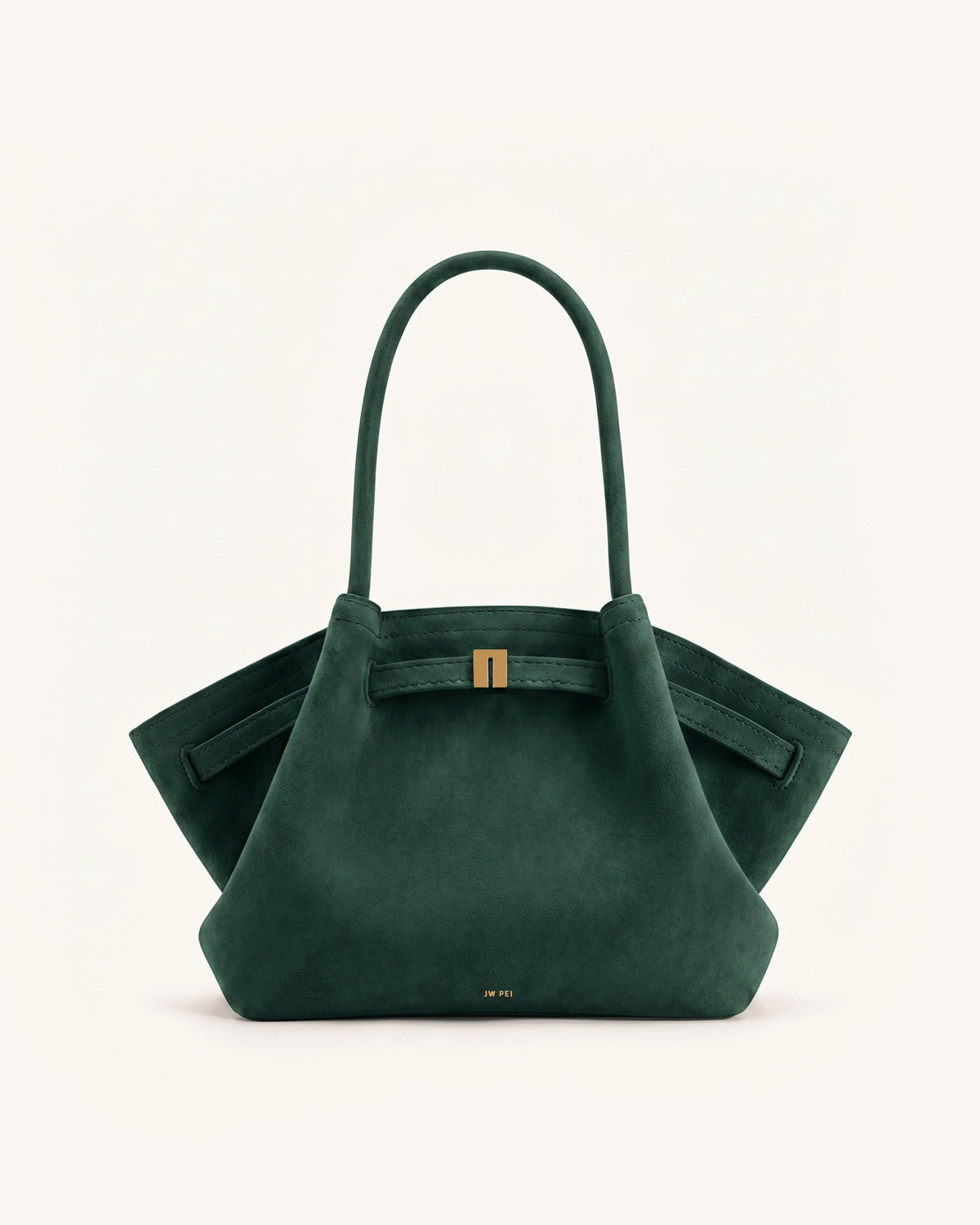 Hana Medium Faux Suede Tote Bag - Forest Green