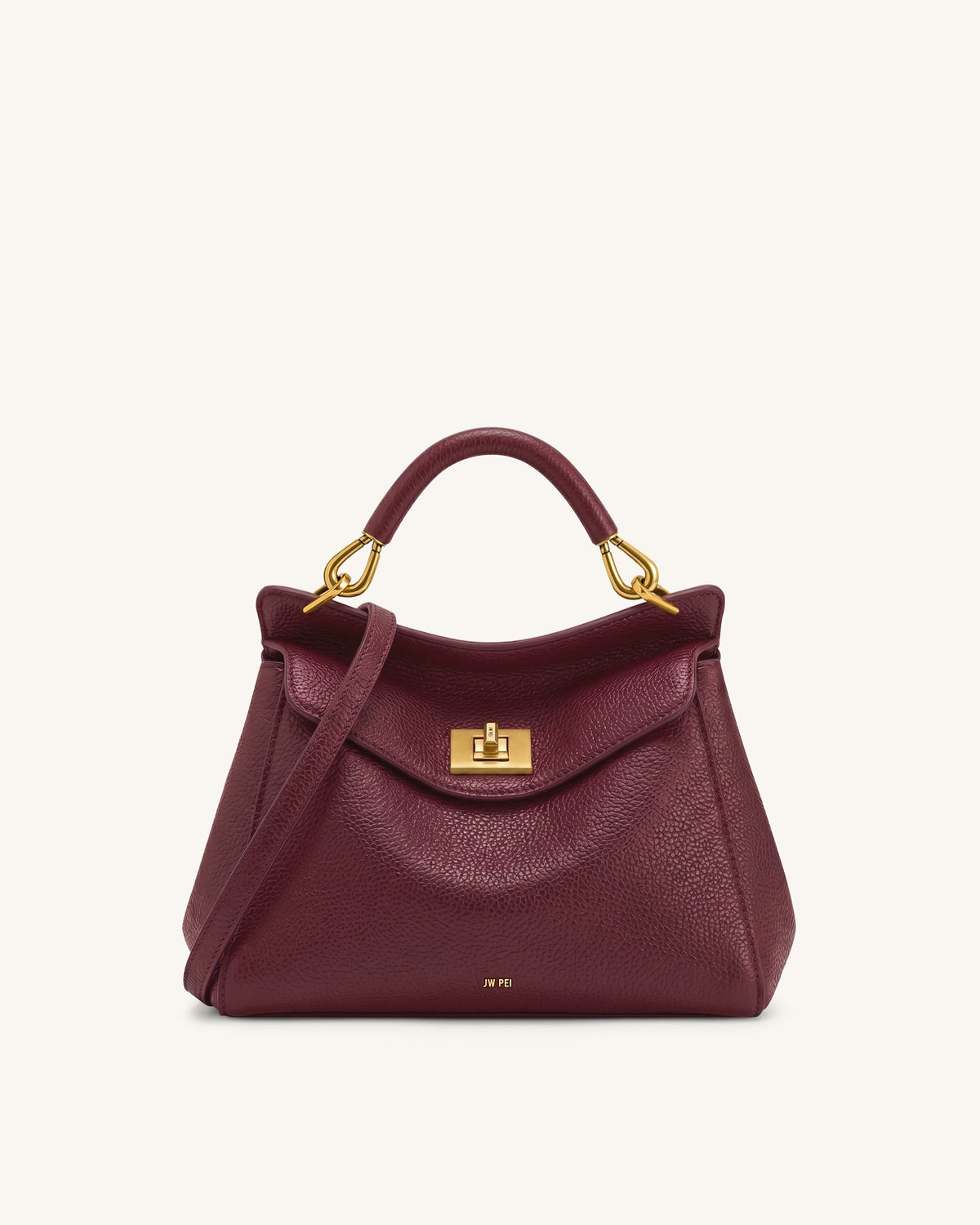 Lucia Classic Top Handle Bag - Deep Burgundy