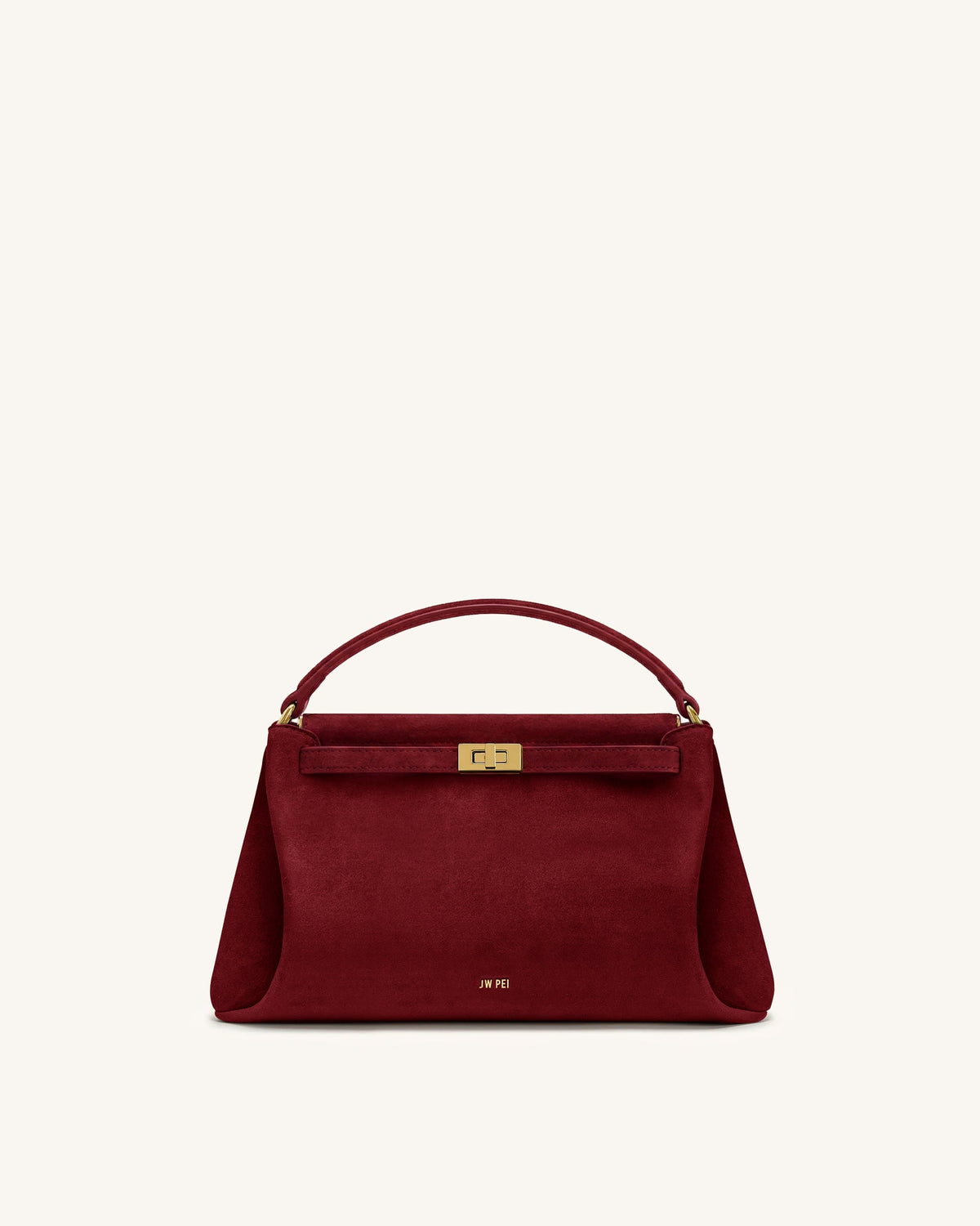 Carmen Faux Suede Top Handle Bag - Burgundy