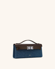 Bria Structured Top Handle Bag - BLue Denim