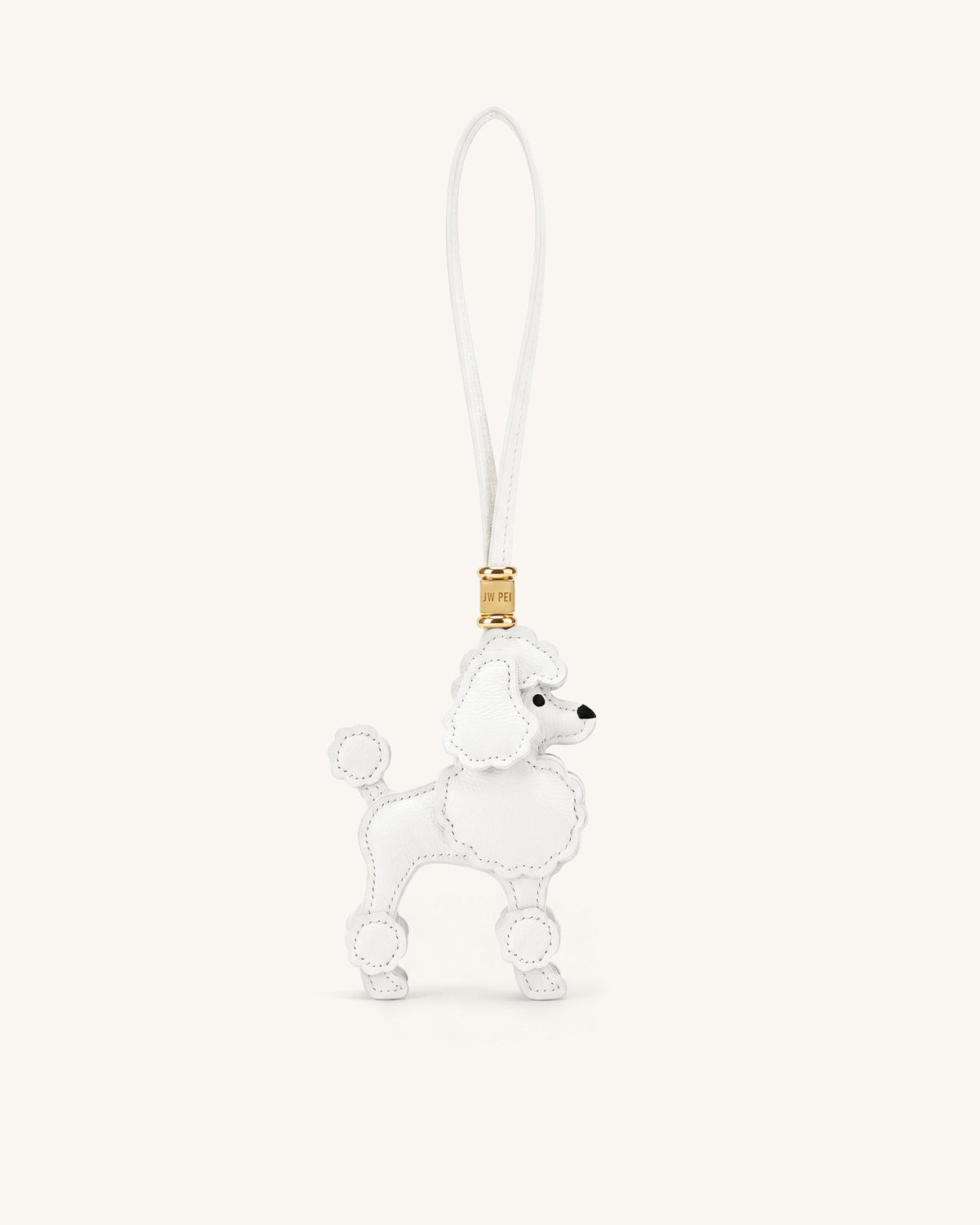 Poodle Bag Charm - White