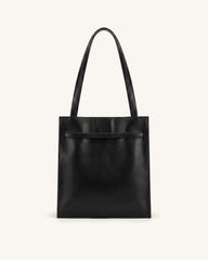 Noelle Belted Tote Bag - Black