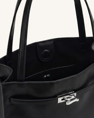 Noelle Belted Tote Bag - Black