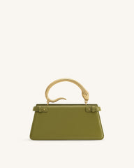 Elena Snake Handle Top Handle Bag - Matcha Green