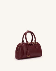 Rosalie Bowler Top Handle Bag - Dark Burgundy
