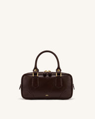 Odette Boston Top Handle Bag - Dark Brown