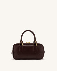 Odette Boston Top Handle Bag - Dark Brown